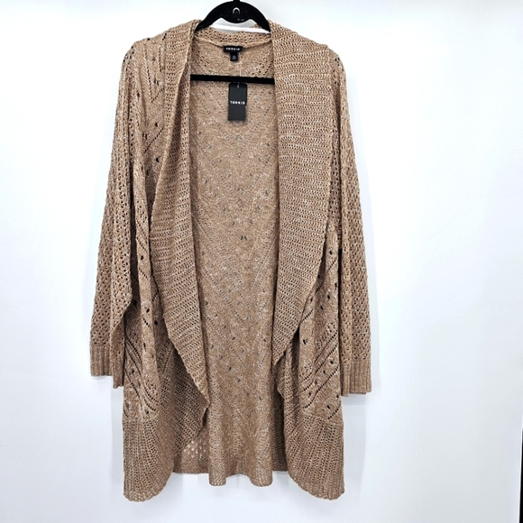Torrid Tan Pointelle Curve Shaw Open Fron Cardigan Womens Plus Size 4x New - Picture 3 of 7